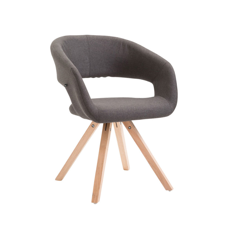 Sedia da pranzo Suez, tessuto Natura, grigio scuro